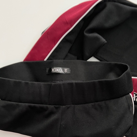 XOXO BLACK Snap-Side Drip Track Pants MAROON WINE White NWT S Caj to Dressy Y2K - Picture 10 of 11